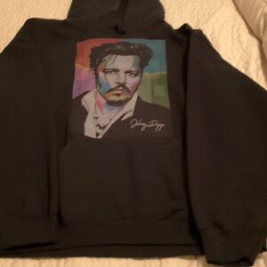 Stylish Black Graphic Hoodie Sweater